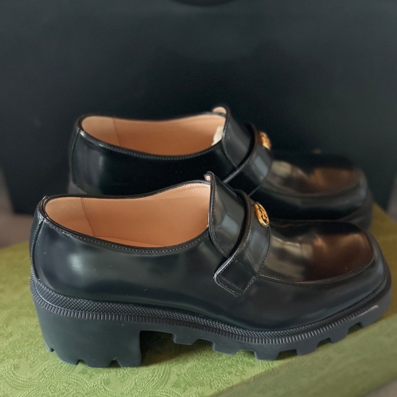 Gucci Loafer Black Gold Women's size 38.5 - Rare - Picture 10 of 15